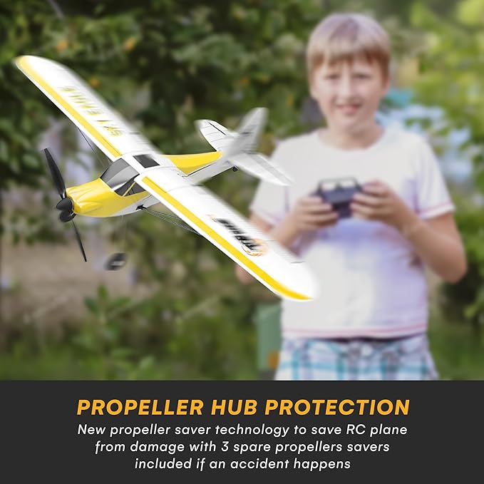 Top Race RC Plane - Remote Control Airplane for Adults and Kids - 4 Channel Stunt Flying, 20" Wing Span, 6-Axis Gyro Stabilizer - Ready to Fly with 3 Spare Propellers - Beginner-Friendly EPP Foam