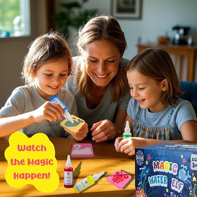 Magic Water Elf Toy Kit for Kids Ages 3-12, DIY Sensory Craft with 20 Bottles of Magic Gel, 15 Molds, STEM Educational Science Activity, Water Beads for Kids Ages 6-12, Birthday Party Gifts