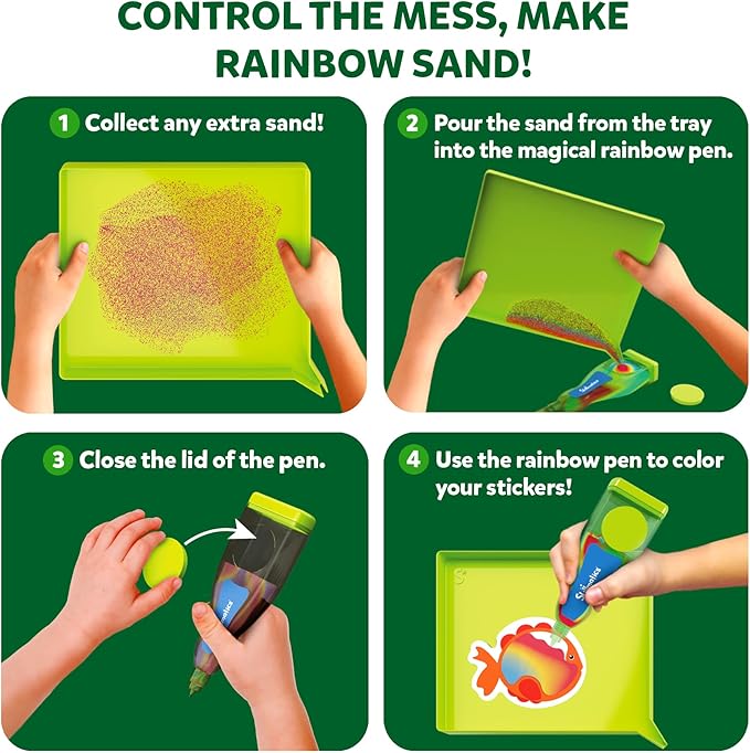 Skillmatics Sand Art Activity - Animals, Create & Stick 50+ Colorful Stickers, Creative Craft Kits & Supplies for Kids, Gifts for Girls & Boys Ages 4, 5, 6, 7, 8, 9, 10