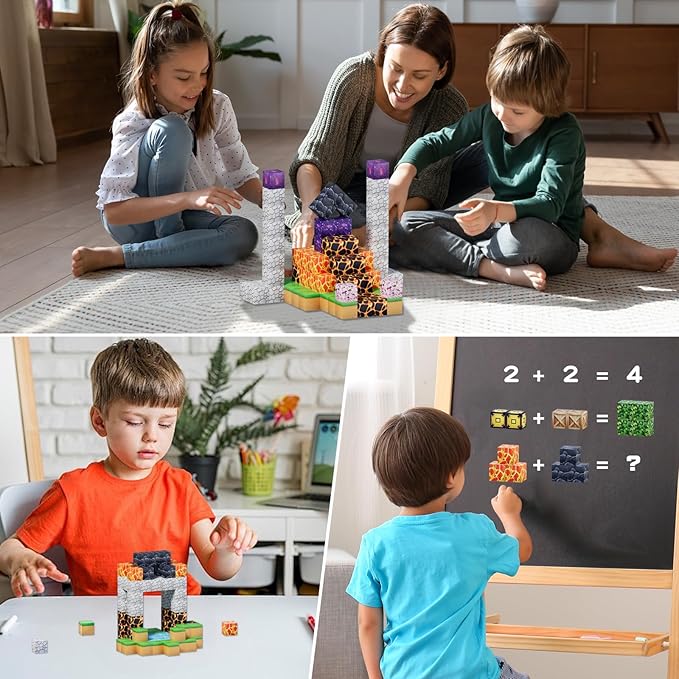 Magnetic Blocks-120 PCS Large Magnetic Building Blocks Toy for Age 3+,STEM Montessori Sensory Toys for Kids Boys Girls 3 4 5 6 7 8 9 10, Kid's Gift for Birthday Easter Halloween