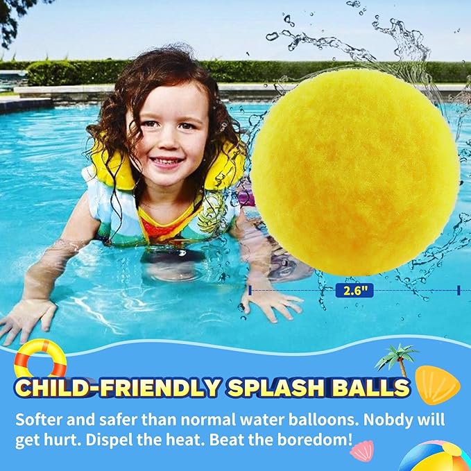 Reusable Water Balls, 75 Pack Reusable Water Balloons Splash Balls for Kids and Adults - Water Toys for Outdoor Summer Fun Water Games Pool Backyard Birthday Party