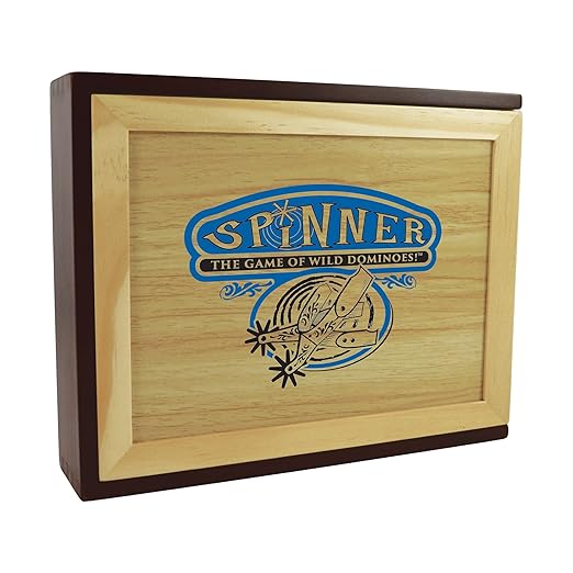 Front Porch Classics, Spinner Domino Game Set in Collectible Wooden Case from Front Porch Classics for 2 to 8 Players Ages 8 and Up
