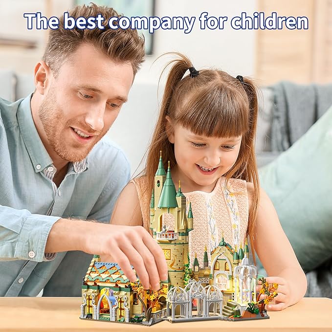 Magic Medieval Castle Architecture Building Block Sets with LED Lights Creative Ideals Gifts for 8+ Boys Girls Adults (1555PCS)