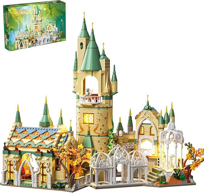 Magic Medieval Castle Architecture Building Block Sets with LED Lights Creative Ideals Gifts for 8+ Boys Girls Adults (1555PCS)