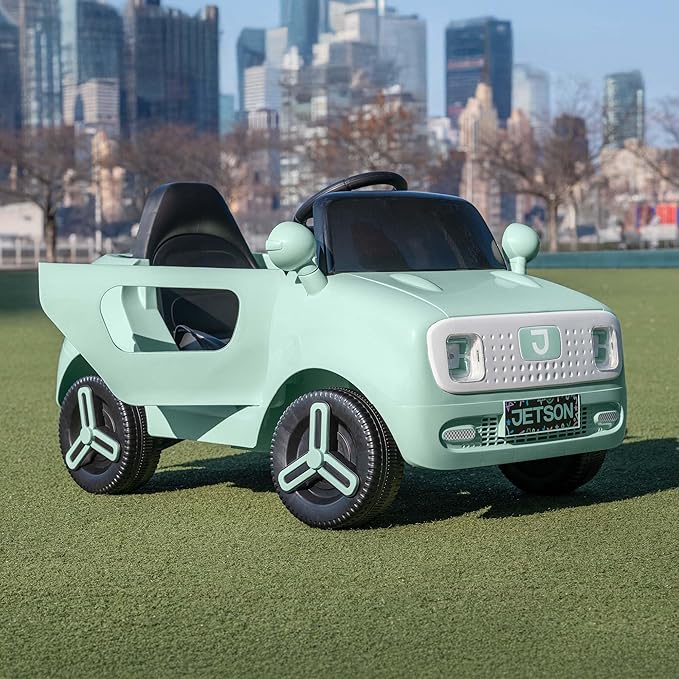 Jetson Mako Kids Electric Motor Assist Push Car, 3 Modes: Push, Drive or Remote Control, Top Speed of 3 mph, Seatbelt, Headlights, Recommended Ages: 2-4 Years, JMAKO-MGR