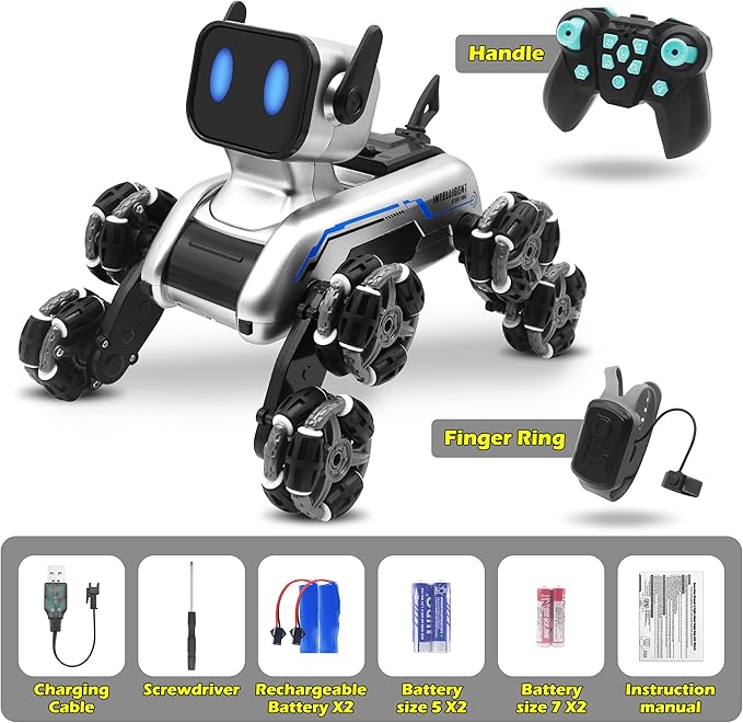 8WD Gesture Sensing Stunt RC Cars, Toys Gifts for Kids 6-12 Year Old Boys Girls, 2.4Ghz Remote Control Cars, Cool Lighting with Music, Gray (Gray)