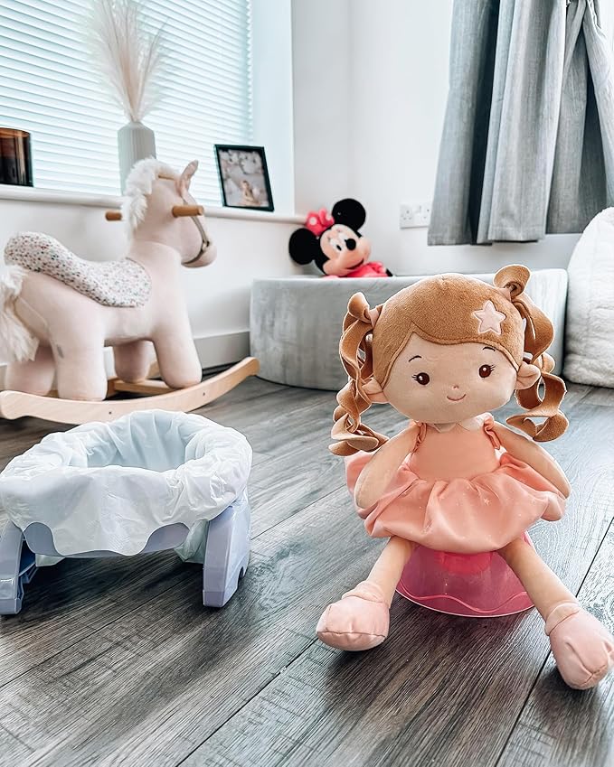 Soft Baby Doll Toys (16''), My First Baby Rag Doll for 1 Year-Old Girl Birthday Gift, Christmas Plush Toys Gift for Toddler Kids Infants -Starlet Pink