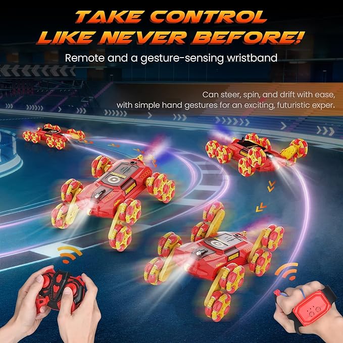 8WD Gesture Sensing RC Stunt Cars, Remote Control Cars, Christmas Birthday Toys Gifts for Kids 8 9 10 11 12 Year Old Boys Girls, Transform Drift Off Road Vehicle