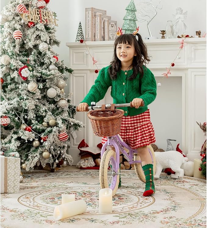 ACEGER 12" Kids Balance Bike with Basket, No Pedal Toddler Bicycle for Early Learning Leg Strength and Steady Balancing, Durable Frame&Tool-Free Adjustable Seat, Gift Bike for 2-5 Kids