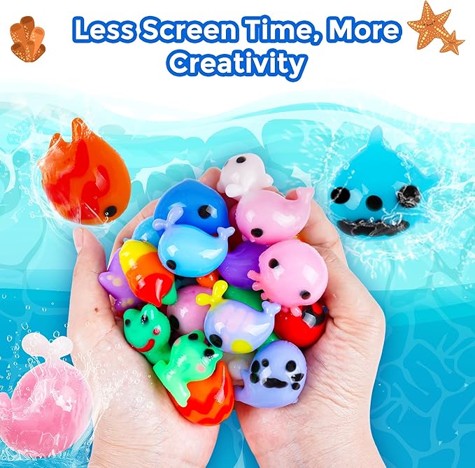 Teexpert Magic Water Elf Toy Kit - Aqua Fairy DIY Squishy Maker Craft Kit for Kids, Boys and Girls, 20 Magic Colors and Molds, Creative Arts and Crafts Gift for Christmas, Birthday, Ages 3+