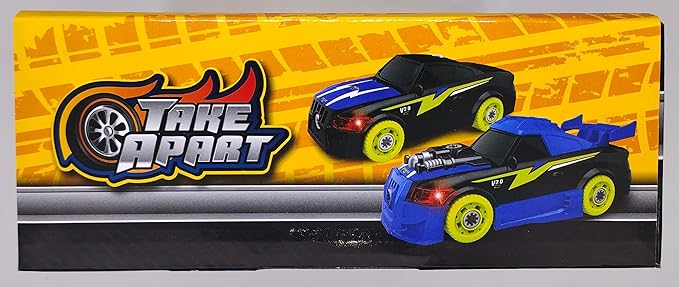 Pup Go Take Apart Toy Racing Car Sound Light, 2 in 1 Build Your Own Car, Drill & Power Tools, Gift Present Children Construction Building Toys for Age 3+ Year Old Boy Kids(4 Spare Screws Included)