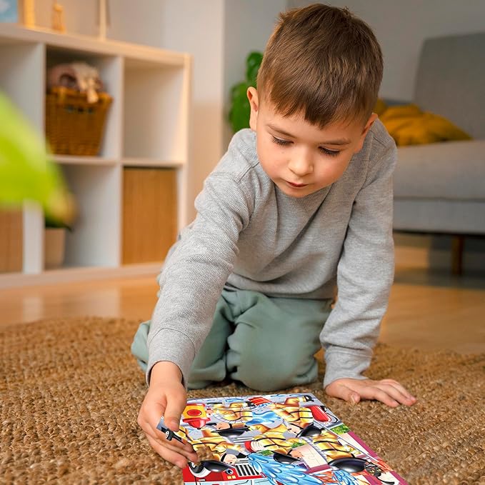 QUOKKA Puzzles for Kids Ages 4-6 - Set of 4x60 Jigsaw Puzzles for Toddlers 3-5 - Space, Dino, Firefighters Toys for Children 6-8 yo - Gift Educational Game for Boys & Girls