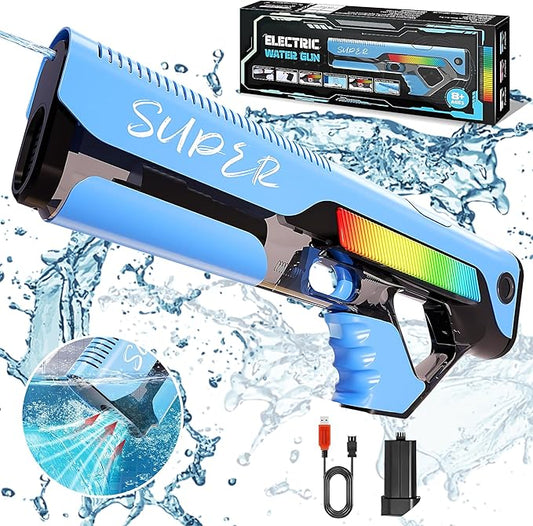 Electric Water Gun for Kids – High Powered Automatic Squirt Gun, Auto Suction Water Guns 32 FT Long Range Battery Water Blaster for Pool Beach Summer Outdoor Games