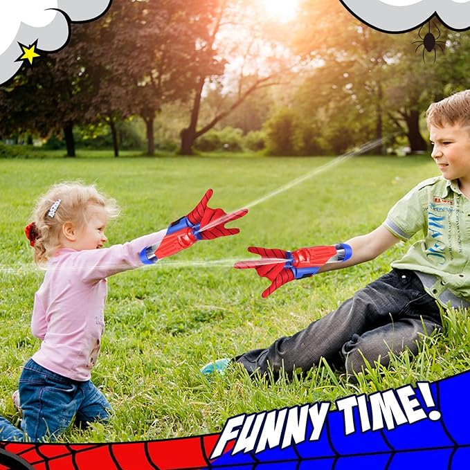 Spider Water Gun for Kids: Spider Web Shooter Automatic Water Blaster for Kids, Electric Wrist-Mounted Superhero Squirt Toy, Superhero Role-Play Toy for Outdoor Summer Fun, Blue