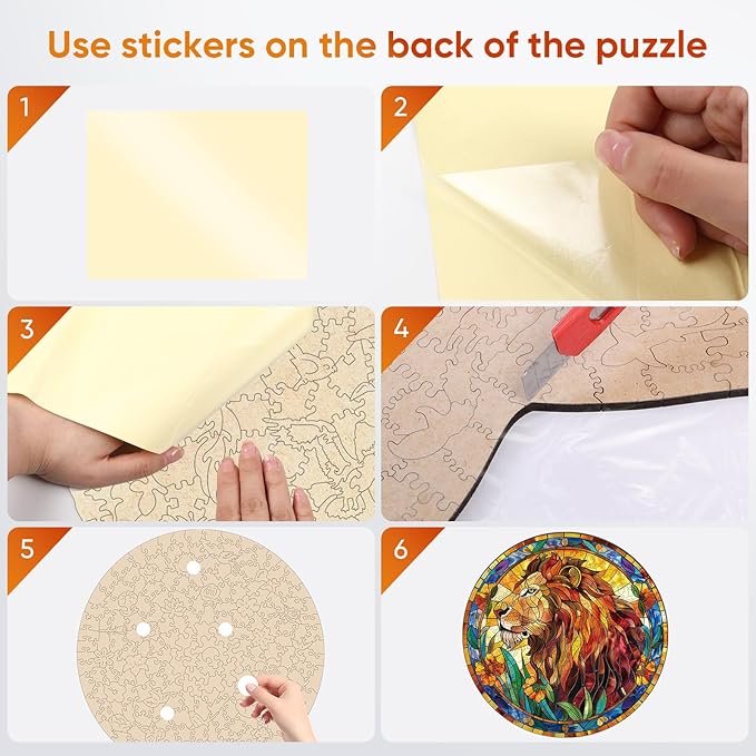 Wooden Puzzles for Adults, Nature & Lion Jigsaw Puzzles 200 Pieces, Unique Shaped Puzzle for Adults and Kids, Christmas Birthday Gift Family Game 11.2 x 11.2 Inch