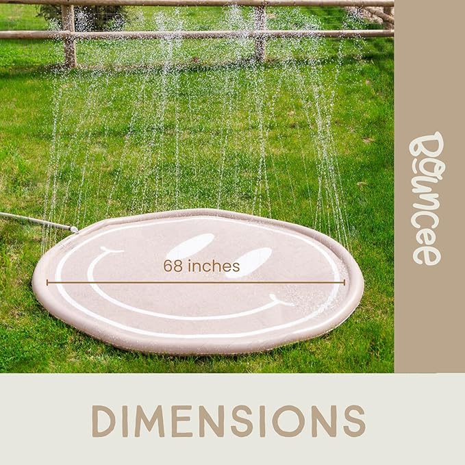 Bouncee Splash Pad Sprinkler for Kids - 68" Outside Mini Pool for Baby and Toddler - Splash Pad for Toddlers - Splash Pad for Kids Ages 4-8 - Inflatable Outdoor Toys for Toddlers - Water Toys