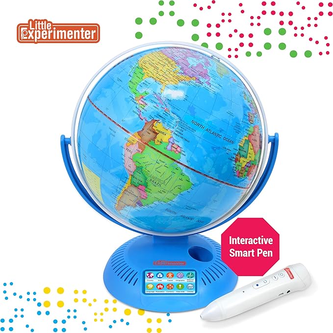 Interactive Globe for Kids with Wireless Smart Pen, 9โ Globes with Stand, Learning & Education STEM Toys, Talking World Map Gift for Children, Birthday Gifts for Boys & Girls Ages 7 8-12 Years Old