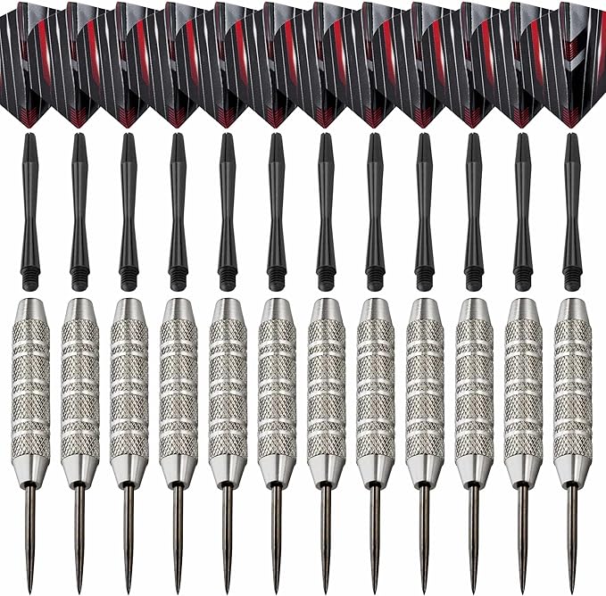 Fat Cat Darts Set in a Jar: Steel Tip Darts with Storage/Travel Container, 20 Grams (Pack of 15, 21 and 27 Darts)