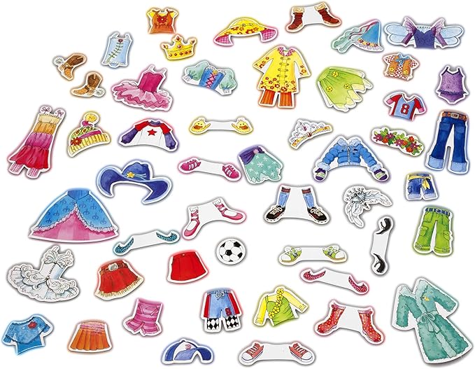 Bendon Daisy Girls Dress Up Magnetic Tin Playset with 3 Illustrated Magnet Sheets and Dual Playscenes TS Shure 50255, Multicolor