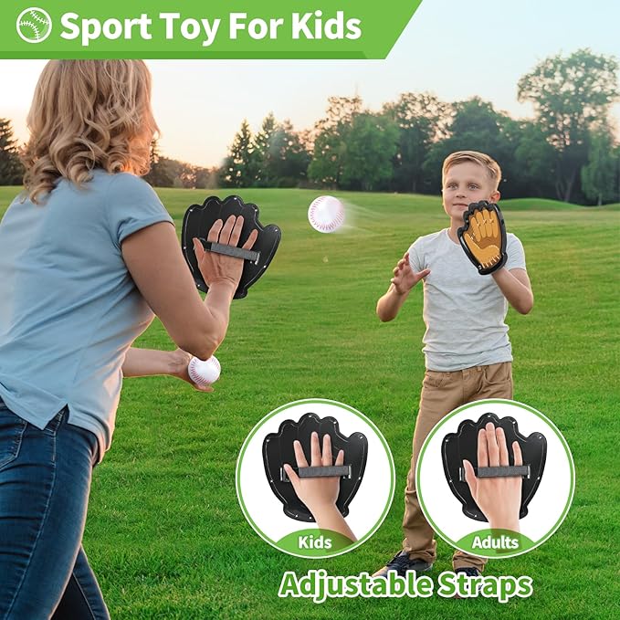 SpringFlower 4 Pack Catch and Toss Ball Game,Toddler Baseball Catch and Toss Ball Set,Outdoor Sport Yard Beach Pool Game Toy,Boys & Girls Toy for Kids Toddlers, Fun Idea Gift for Kids