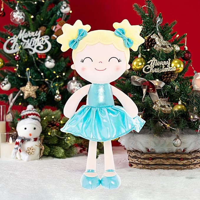 Gloveleya Baby Girl Gifts Baby Dolls Soft Doll First Baby Doll Toddler Toys Curvy Illusion Girl Lake Green 12inches