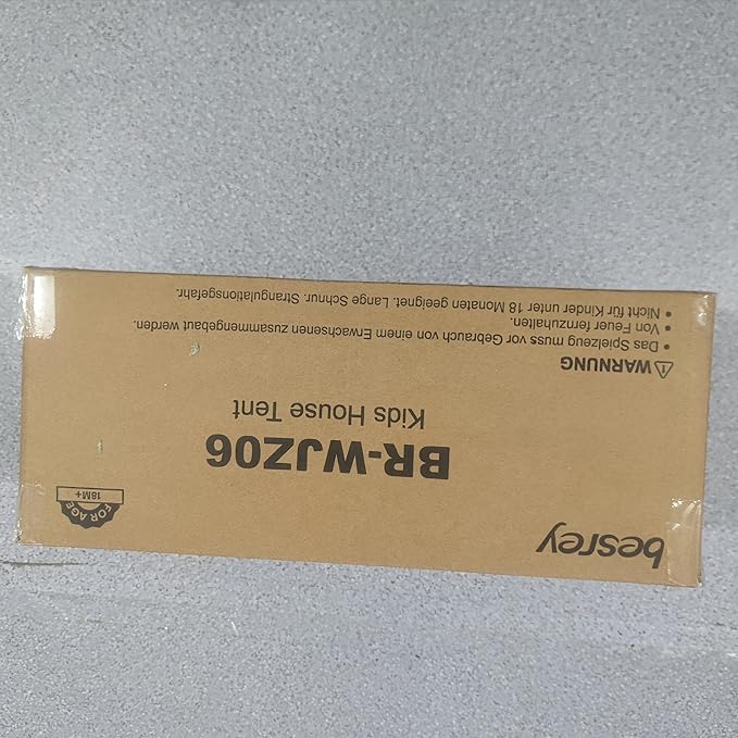 Besrey 2-in-1 Kids Playhouse with Padded Mat and Lights, Large Play Tent with 2 Doors & 4 Windows, Indoor & Outdoor, Toddler Tent, 51" x 35" x 51" (Gray)
