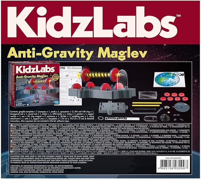 4M Kidzlabs Anti Gravity Magnetic Levitation Science Kit - Maglev Physics Stem Toys Educational Gift for Kids & Teens, Girls & Boys (3686)