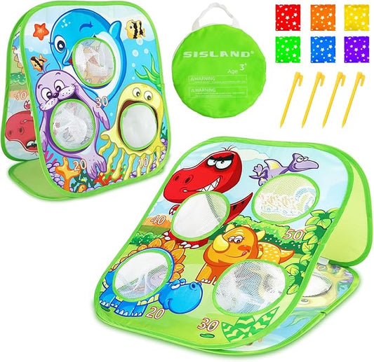 5-in-1 Bean Bag Toss Game for Kids, Animal Corn Hole Outdoor Toy for Toddler, Outside Yard Party Lawn Backyard Games Birthday Gift for Boy Girl Age 3 4 5 6 7 8