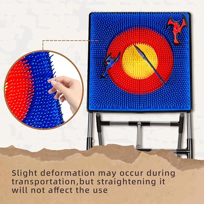 Axe Throwing Game for Backyard, Axe Throwing Target Set Games with 6 Throwing Axes & 6 Dart Bristle Target, Outdoor Indoor Yard Game for Adults Youth Kids Activity Carnival Games for Age 3-12