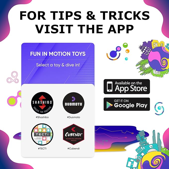 SHASHIBO Meow Wolf Shape Shifting Box - STEM Magnetic Fidget Cube That Transforms Into Over 70 Shapes, Download Fun in Motion Toys Mobile App (QDOT Map)