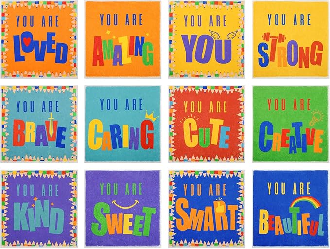 HiiARug 12pcs Carpet Squares for Classroom 18x18 Inch Carpet Spots for Classroom Sitting Floor Seats for Kids Sit Spots for Classroom Kindergarten Playroom Decor