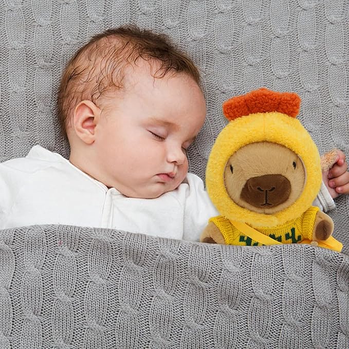 Capybara Plush with 12 Pcs Clothes & Accessories,11 in Cute Capybara Stuffed Animal Plush Toys Dress Up Cute Plushies for Girls