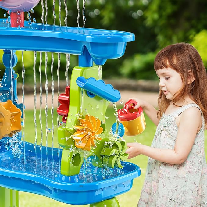 Water Table for Kids 3 4 5 6 7 Years Old - Water Playset for Toddlers 1-3 3-5, Water and Sand Play, Backyard Water Table, Summer Outdoor Beach Toys, Sensory Activity, Gifts for Boys Girls