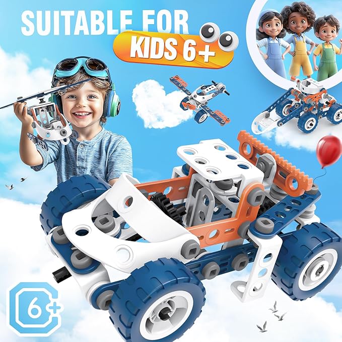 12 in 1 STEM Toys, SMIESSKIDDO 152 PCS Building Toys for Kids Ages 4-8 5-7 6-8 Educational Activities for Boys 4-6 8-10 Construction Creative Games Birthday Gifts for 4 5 6 7 8+ Year Old Boy Girl