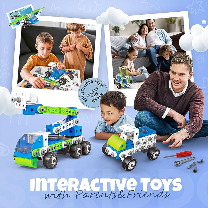 18 in 1 STEM Toys, SMIESSKIDDO 175 PCS Building Toys for Kids Ages 4-8 5-7 6-8 Educational Activities for Boys 4-6 8-10 Construction Creative Games Birthday Gifts for 4 5 6 7 8+ Year Old Boy Girl
