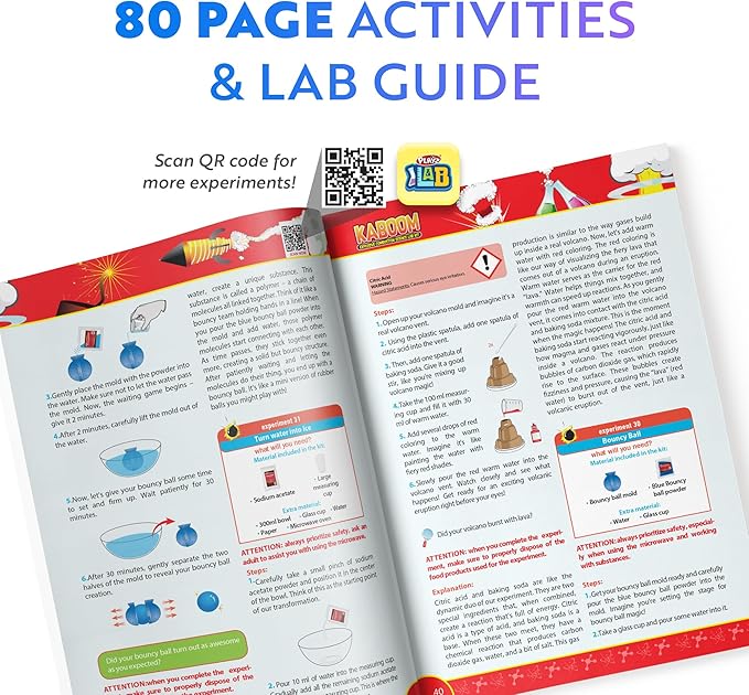 Playz Mega Kaboom! 150+ Explosive Science Experiments Kit for Kids Age 8-12 with 75 App & Video Guided Experiments - Chemistry Set STEM & Educational Toys & Gifts for Boys, Girls, Teenagers & Kids