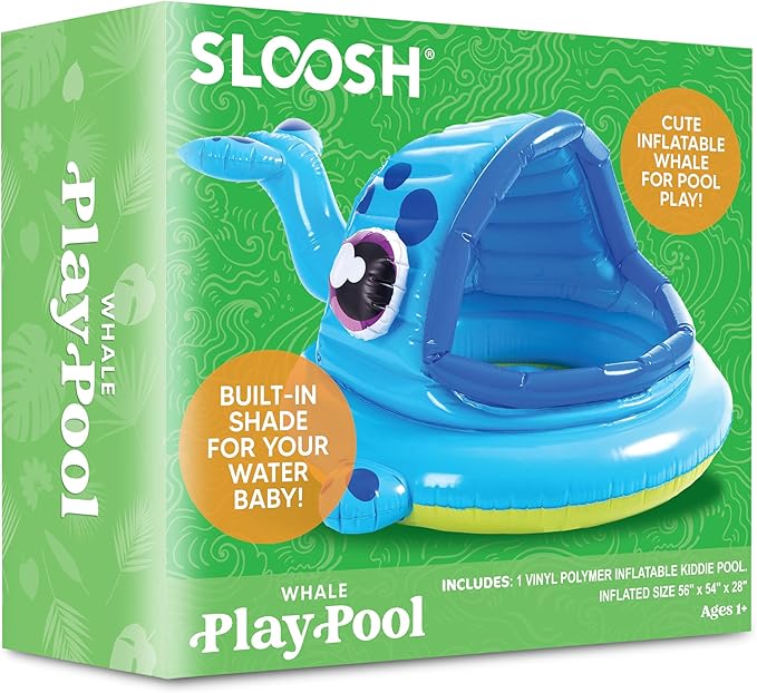 JOYIN Inflatable Shade Kiddie Pool,Whale Baby Pool Tent, Infant Swimming Pool for Kids (54" x 56" x 28"),Blow Up Toddler Pool for Swim Party Toys Summer Water Beach Fun