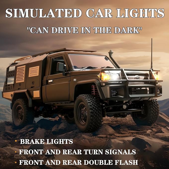 MN82S RC Rock Crawler, 2.4Ghz Toyota Remote Control Truck, 4WD 2 Speeds Switch RC Crawler Off-Road Pick-up with 2 Upgraded 1200mah Battery, 1/12 Scale Trucks (with Gift)