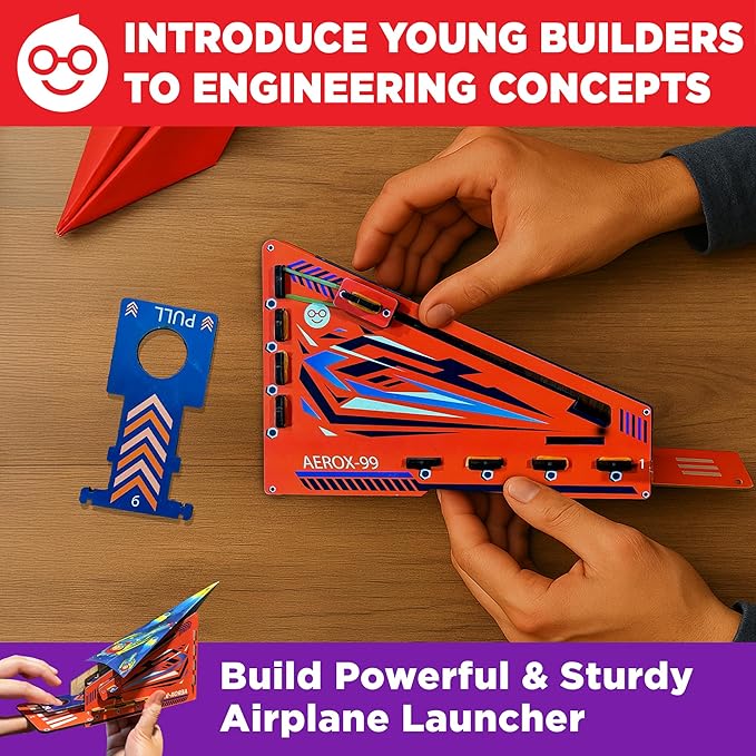 Doctor Jupiter Paper Airplane Book Kit for Kids Ages 6+ | Birthday Gift Ideas for 6-7-8-9-10-11-12 Year Old Boys & Girls | Learning & Educational STEM Toy with 50 Paper Airplanes and Launcher