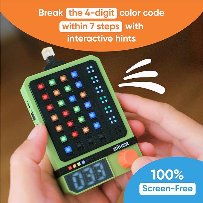 GiiKER Super Decoder, 600-Level Code-Breaking Puzzle Games for 1-2 Players, Handheld Games for Kids and Adults, Birthday Gift for Boys and Girls, Travel Games for Road Trip
