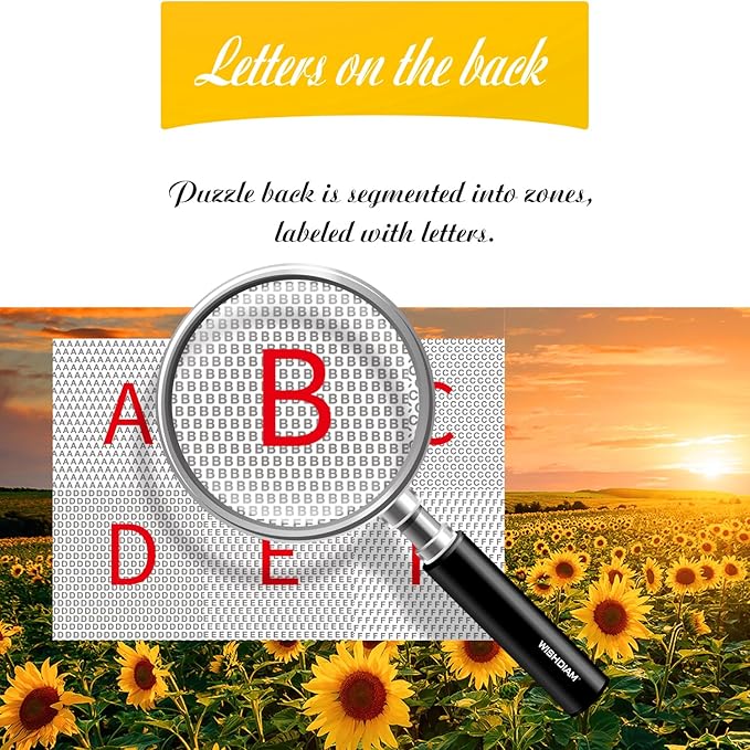 Jigsaw Puzzles Colorful Sunflower - WISHDIAM Puzzles for Adults - 2 Pack 1000 Pieces Nature Floral Impossible Difficult Challenging Puzzles for Home Decor Birthday Party Gifts Toy for Men Women