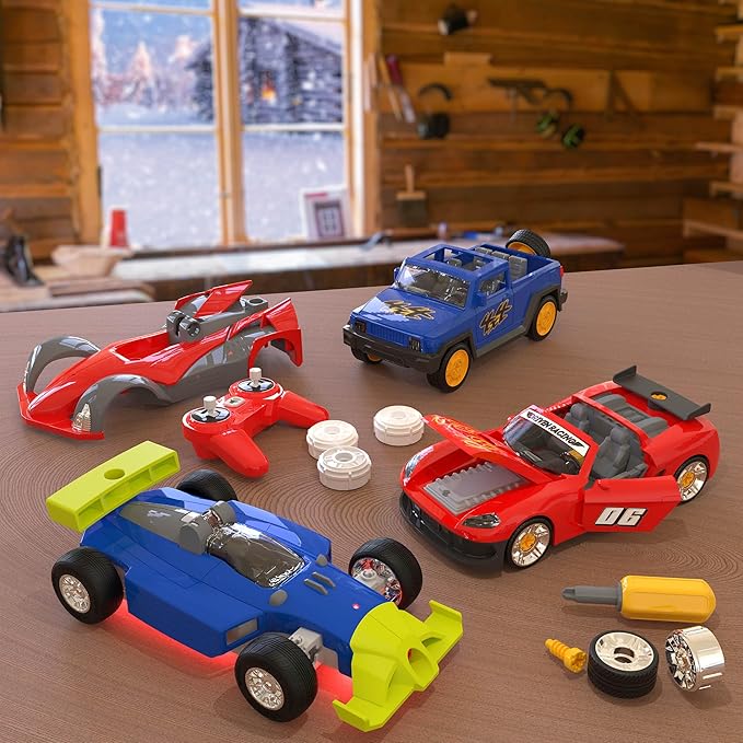 Driven by Battat Take-Apart Sports Car Playset 34pc Red Toy Car STEM Toy with Mini Tool Lights & Sounds 3 Years +