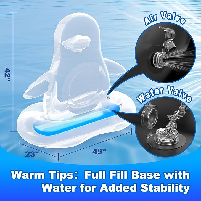 MOONTOY Pool Toys for Kids, Inflatable Penguin Dart Board Game, Pool Games for Beach & Backyard, Summer Water Toys for Boys Girls Ages 6-12, Teens & Adults (Pump Included)