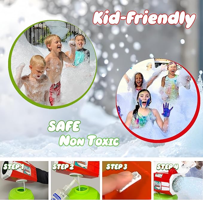 Bubble Foam Machine for Parties & Bath Fun - Portable Powerful Foam Maker with Rechargeable Battery for Outdoor & Indoor Play - Perfect for Kids Gift, Birthday,Ages 3 4 5 6 7 8 9 10 11 and Up