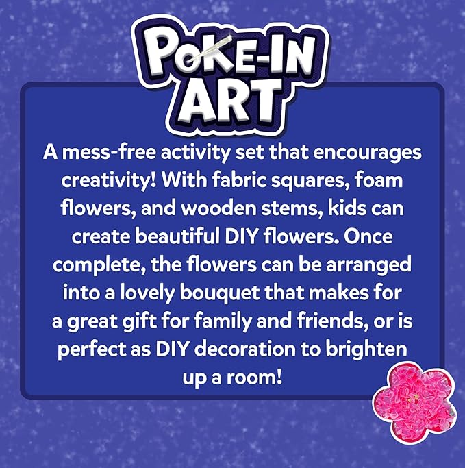 Skillmatics Poke-in Art - Flower Bouquet, Mess-Free Fun for Kids, DIY Wood Craft Kits, Creative Activity, Gifts for Girls & Boys Ages 4, 5, 6, 7, 8, 9
