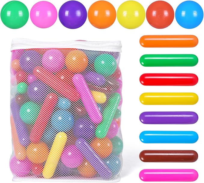 STARBOLO Ball Pit Balls for Kids- 120pcs Crush Proof Plastic Toy Balls for Toddler Ball Pit, Ball Pit Play Tent, Baby Pool Water Toys, Kiddie Pool, Party Decoration, Photo Props(8 Colors)