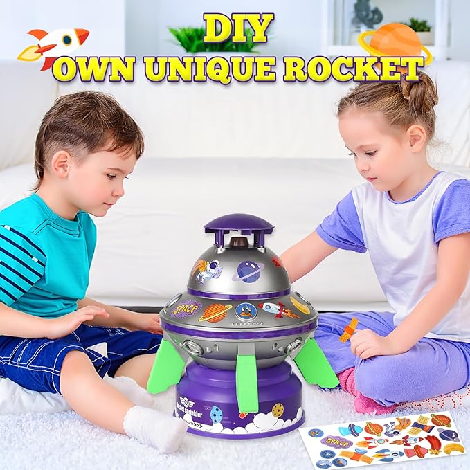 Water Sprinkler for Kids Toys- Outside Water Rocket Powered Liftoff 9-16ft & Spin -Aircraft Design Sprinkler for Yard Pool Garden - Summer Water Toys Birthday Gift