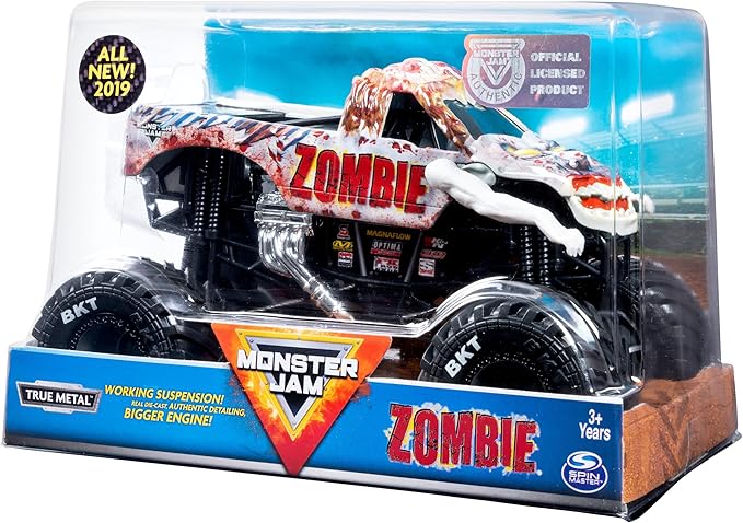 Monster Jam, Official Zombie Monster Truck, Collector Die-Cast Vehicle, 1:24 Scale, Kids Toys for Boys and Girls Ages 3 and up