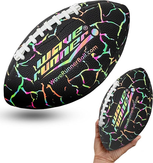 Wave Runner Grip It Waterproof Junior Size Football, 9.25 Size, Durable & Double Laced, Perfect for Beach Accessories, Kids Games, Pool Toys, Outdoor Games, All-Weather Indoor & Outdoor Play