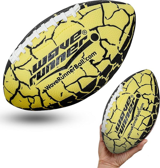Wave Runner Grip It Waterproof Junior Size Football, 9.25 Size, Durable & Double Laced, Perfect for Beach Accessories, Kids Games, Pool Toys, Outdoor Games, All-Weather Indoor & Outdoor Play